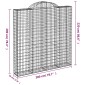 vidaXL Συρματοκιβώτια Τοξωτά 3 τεμ. 200x30x200/220 εκ. Γαλβαν. Ατσάλι