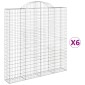 vidaXL Συρματοκιβώτια Τοξωτά 6 τεμ. 200x30x200/220 εκ. Γαλβαν. Ατσάλι