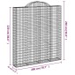 vidaXL Συρματοκιβώτια Τοξωτά 2 τεμ. 200x30x220/240 εκ. Γαλβαν. Ατσάλι