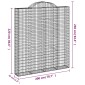vidaXL Συρματοκιβώτια Τοξωτά 4 τεμ. 200x30x220/240 εκ. Γαλβαν. Ατσάλι
