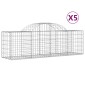 vidaXL Συρματοκιβώτια Τοξωτά 5 τεμ. 200x50x60/80 εκ. Γαλβαν. Ατσάλι
