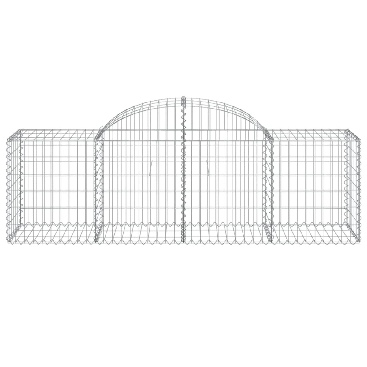 vidaXL Συρματοκιβώτια Τοξωτά 5 τεμ. 200x50x60/80 εκ. Γαλβαν. Ατσάλι