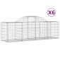 vidaXL Συρματοκιβώτια Τοξωτά 6 τεμ. 200x50x60/80 εκ. Γαλβαν. Ατσάλι