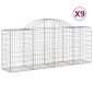 vidaXL Συρματοκιβώτια Τοξωτά 9 τεμ. 200x50x80/100 εκ. Γαλβαν. Ατσάλι