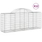vidaXL Συρματοκιβώτια Τοξωτά 12 τεμ. 200x50x80/100 εκ. Γαλβαν. Ατσάλι