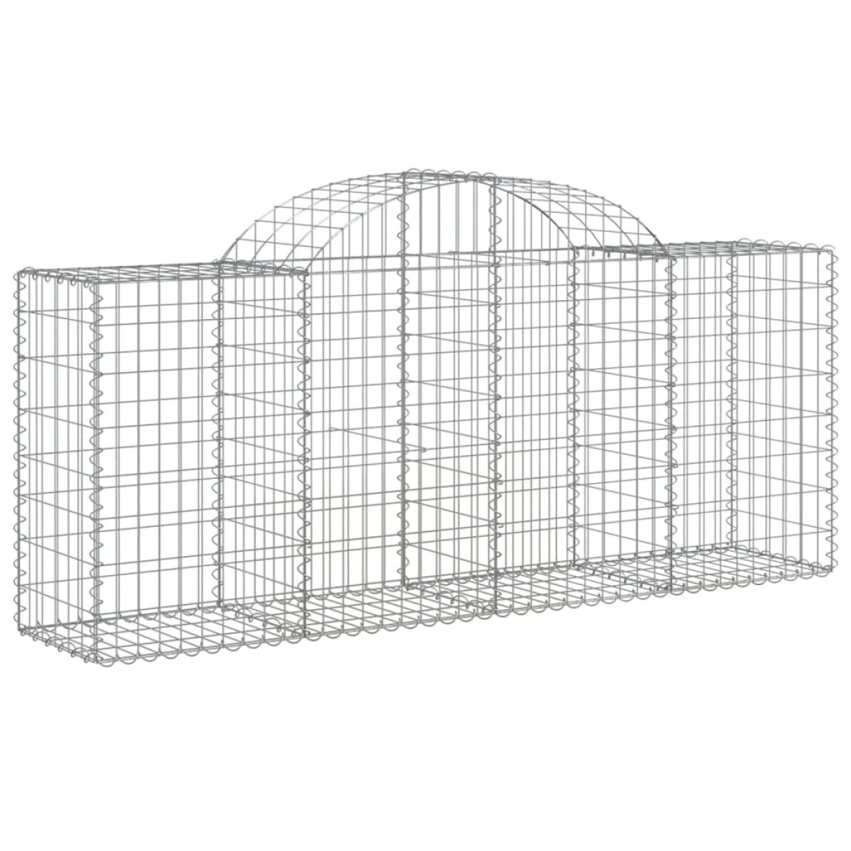 vidaXL Συρματοκιβώτια Τοξωτά 12 τεμ. 200x50x80/100 εκ. Γαλβαν. Ατσάλι