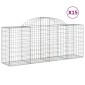 vidaXL Συρματοκιβώτια Τοξωτά 15 τεμ. 200x50x80/100 εκ. Γαλβαν. Ατσάλι