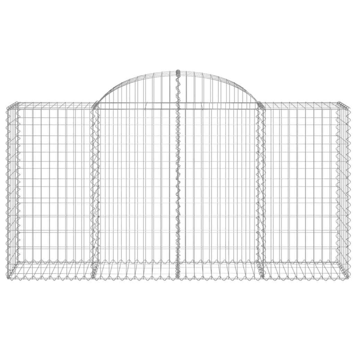 vidaXL Συρματοκιβώτια Τοξωτά 4 τεμ. 200x50x100/120 εκ. Γαλβαν. Ατσάλι