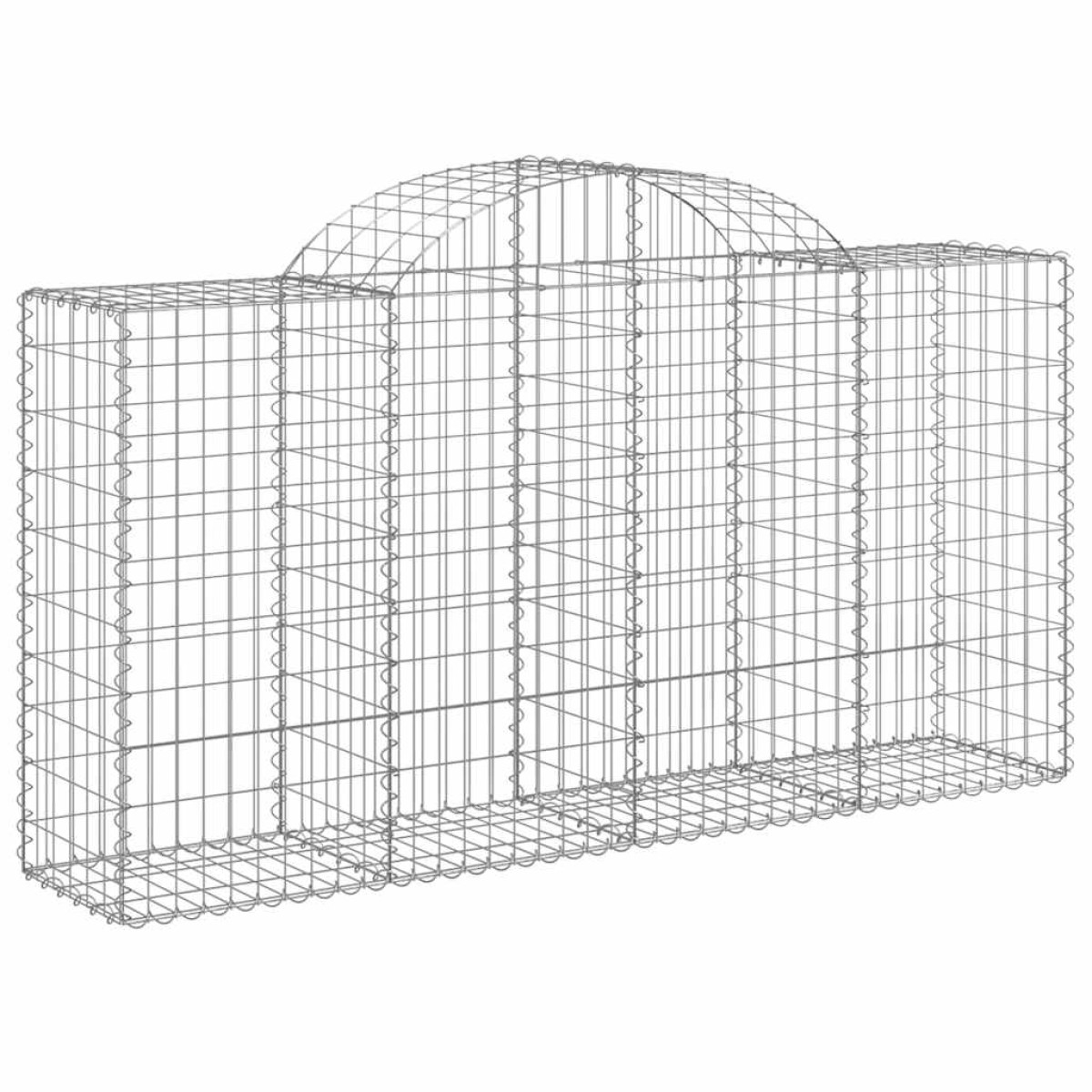 vidaXL Συρματοκιβώτια Τοξωτά 8 τεμ. 200x50x100/120 εκ. Γαλβαν. Ατσάλι