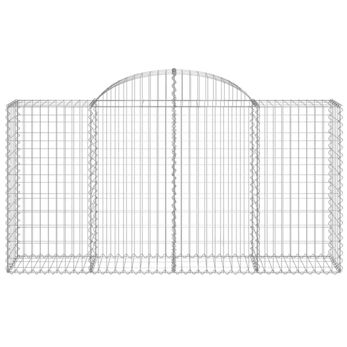 vidaXL Συρματοκιβώτια Τοξωτά 8 τεμ. 200x50x100/120 εκ. Γαλβαν. Ατσάλι