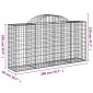 vidaXL Συρματοκιβώτια Τοξωτά 8 τεμ. 200x50x100/120 εκ. Γαλβαν. Ατσάλι