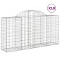vidaXL Συρματοκιβώτια Τοξωτά 10 τεμ. 200x50x100/120 εκ. Γαλβαν. Ατσάλι