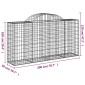 vidaXL Συρματοκιβώτια Τοξωτά 12 τεμ. 200x50x100/120 εκ. Γαλβαν. Ατσάλι