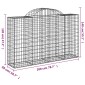 vidaXL Συρματοκιβώτια Τοξωτά 4 τεμ. 200x50x120/140 εκ. Γαλβαν. Ατσάλι