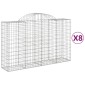 vidaXL Συρματοκιβώτια Τοξωτά 8 τεμ. 200x50x120/140 εκ. Γαλβαν. Ατσάλι