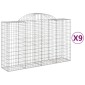 vidaXL Συρματοκιβώτια Τοξωτά 9 τεμ. 200x50x120/140 εκ. Γαλβαν. Ατσάλι