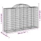 vidaXL Συρματοκιβώτια Τοξωτά 9 τεμ. 200x50x120/140 εκ. Γαλβαν. Ατσάλι