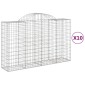 vidaXL Συρματοκιβώτια Τοξωτά 10 τεμ. 200x50x120/140 εκ. Γαλβαν. Ατσάλι