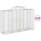 vidaXL Συρματοκιβώτια Τοξωτά 18 τεμ. 200x50x120/140 εκ. Γαλβαν. Ατσάλι