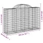 vidaXL Συρματοκιβώτια Τοξωτά 25 τεμ. 200x50x120/140 εκ. Γαλβαν. Ατσάλι