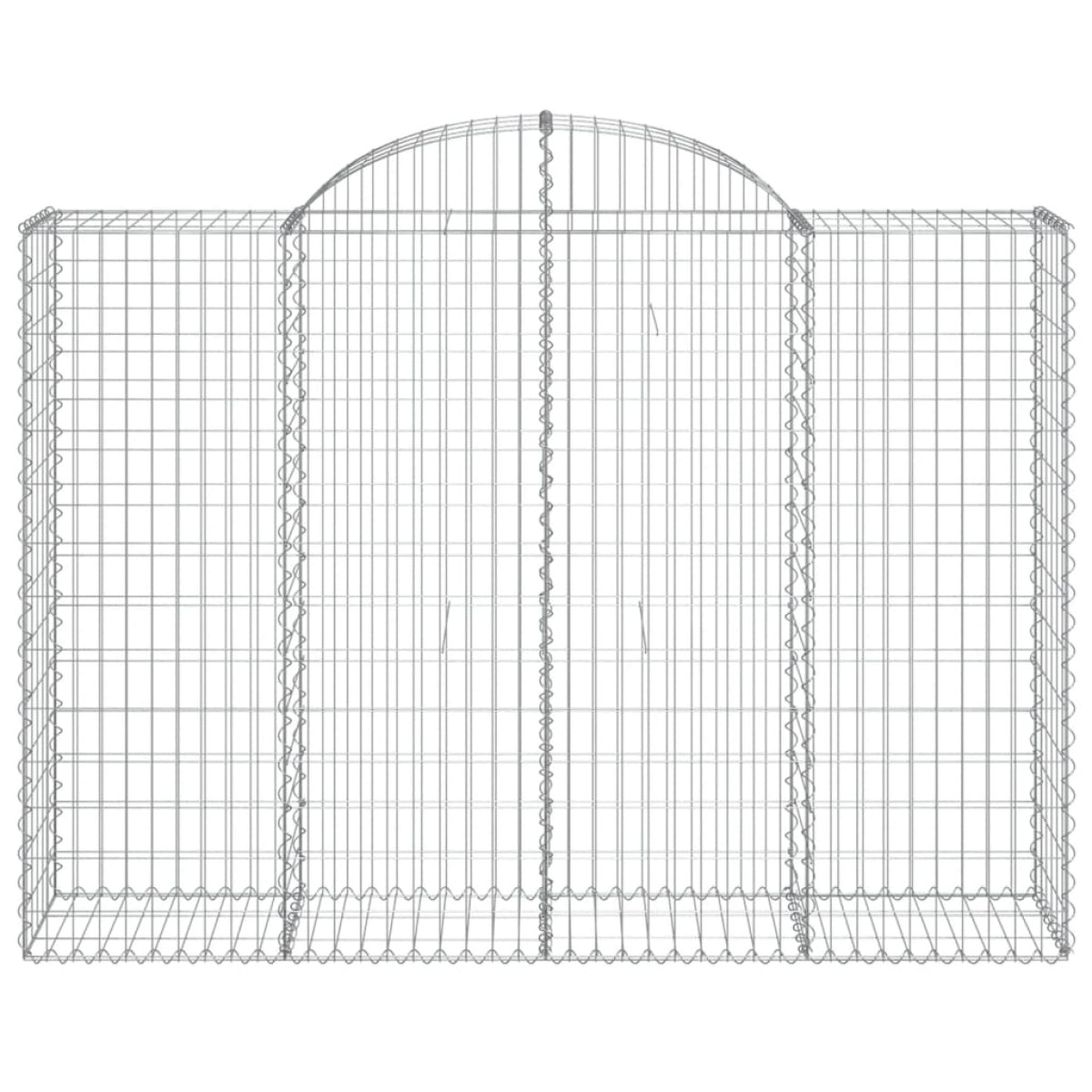 vidaXL Συρματοκιβώτια Τοξωτά 2 τεμ. 200x50x140/160 εκ. Γαλβαν. Ατσάλι
