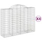 vidaXL Συρματοκιβώτια Τοξωτά 4 τεμ. 200x50x140/160 εκ. Γαλβαν. Ατσάλι