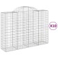 vidaXL Συρματοκιβώτια Τοξωτά 10 τεμ. 200x50x140/160 εκ. Γαλβαν. Ατσάλι