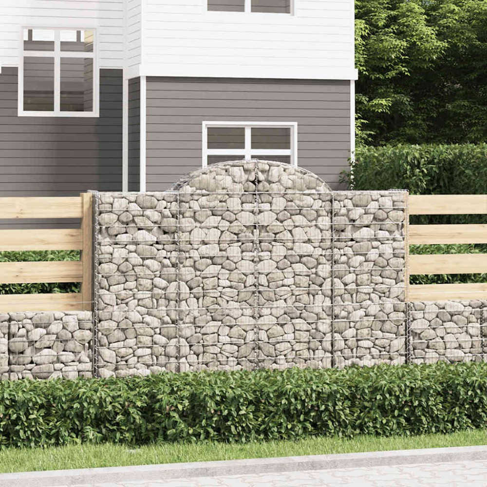 vidaXL Συρματοκιβώτια Τοξωτά 10 τεμ. 200x50x140/160 εκ. Γαλβαν. Ατσάλι