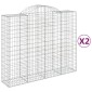 vidaXL Συρματοκιβώτια Τοξωτά 2 τεμ. 200x50x160/180 εκ. Γαλβαν. Ατσάλι