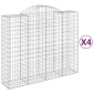 vidaXL Συρματοκιβώτια Τοξωτά 4 τεμ. 200x50x160/180 εκ. Γαλβαν. Ατσάλι