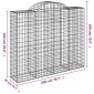 vidaXL Συρματοκιβώτια Τοξωτά 11 τεμ. 200x50x160/180 εκ. Γαλβαν. Ατσάλι