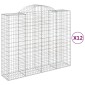 vidaXL Συρματοκιβώτια Τοξωτά 12 τεμ. 200x50x160/180 εκ. Γαλβαν. Ατσάλι