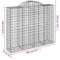 vidaXL Συρματοκιβώτια Τοξωτά 14 τεμ. 200x50x160/180 εκ. Γαλβαν. Ατσάλι