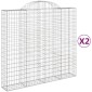 vidaXL Συρματοκιβώτια Τοξωτά 2 τεμ. 200x50x180/200 εκ. Γαλβαν. Ατσάλι