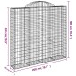 vidaXL Συρματοκιβώτια Τοξωτά 3 τεμ. 200x50x180/200 εκ. Γαλβαν. Ατσάλι