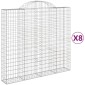 vidaXL Συρματοκιβώτια Τοξωτά 8 τεμ. 200x50x180/200 εκ. Γαλβαν. Ατσάλι