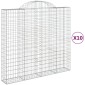 vidaXL Συρματοκιβώτια Τοξωτά 10 τεμ. 200x50x180/200 εκ. Γαλβαν. Ατσάλι