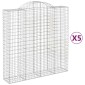 vidaXL Συρματοκιβώτια Τοξωτά 5 τεμ. 200x50x200/220 εκ. Γαλβαν. Ατσάλι