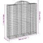 vidaXL Συρματοκιβώτια Τοξωτά 5 τεμ. 200x50x200/220 εκ. Γαλβαν. Ατσάλι