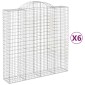 vidaXL Συρματοκιβώτια Τοξωτά 6 τεμ. 200x50x200/220 εκ. Γαλβαν. Ατσάλι