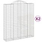 vidaXL Συρματοκιβώτια Τοξωτά 2 τεμ. 200x50x220/240 εκ. Γαλβαν. Ατσάλι