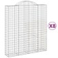 vidaXL Συρματοκιβώτια Τοξωτά 8 τεμ. 200x50x220/240 εκ. Γαλβαν. Ατσάλι