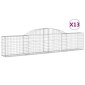 vidaXL Συρματοκιβώτια Τοξωτά 13 τεμ. 300x30x60/80 εκ. Γαλβαν. Ατσάλι