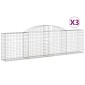 vidaXL Συρματοκιβώτια Τοξωτά 3 τεμ. 300x30x80/100 εκ. Γαλβαν. Ατσάλι