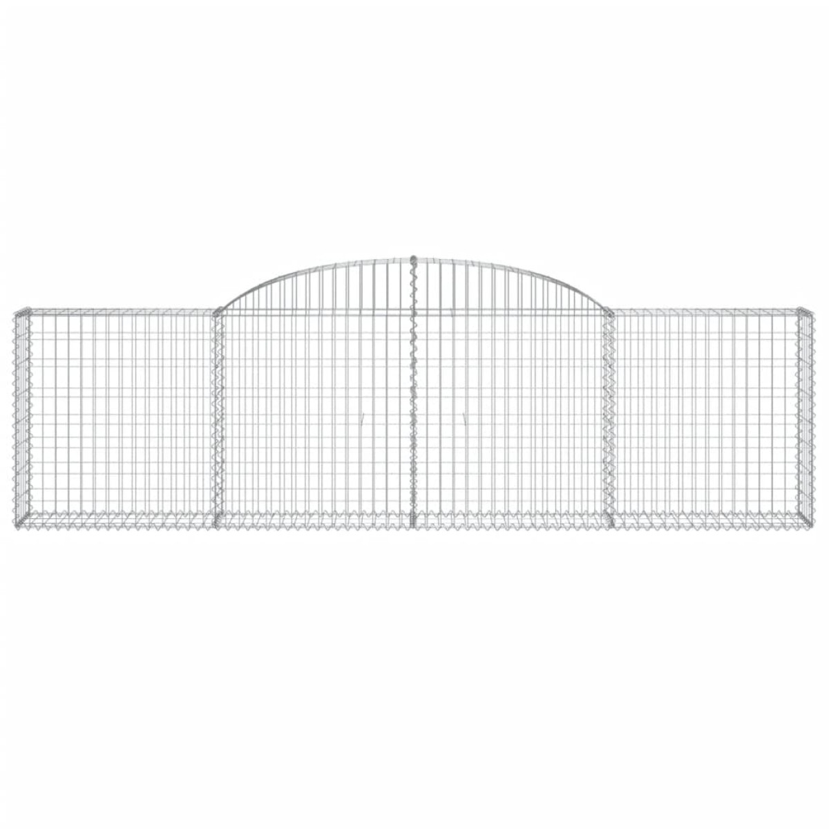 vidaXL Συρματοκιβώτια Τοξωτά 4 τεμ. 300x30x80/100 εκ. Γαλβαν. Ατσάλι