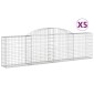 vidaXL Συρματοκιβώτια Τοξωτά 5 τεμ. 300x30x80/100 εκ. Γαλβαν. Ατσάλι