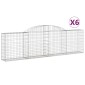 vidaXL Συρματοκιβώτια Τοξωτά 6 τεμ. 300x30x80/100 εκ. Γαλβαν. Ατσάλι