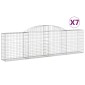 vidaXL Συρματοκιβώτια Τοξωτά 7 τεμ. 300x30x80/100 εκ. Γαλβαν. Ατσάλι