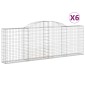 vidaXL Συρματοκιβώτια Τοξωτά 6 τεμ. 300x30x100/120 εκ. Γαλβαν. Ατσάλι