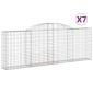 vidaXL Συρματοκιβώτια Τοξωτά 7 τεμ. 300x30x100/120 εκ. Γαλβαν. Ατσάλι